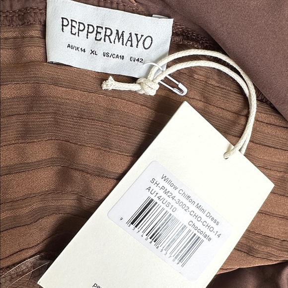 Peppermayo Willow Chiffon Mini Dress - Chocolate - Picture 8 of 12